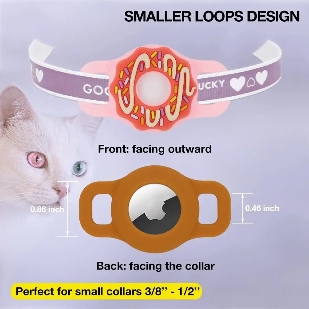 1/2 inch Airtag Cat Collar Holder, Air Tag Dog Collar Holder foe Tag, Anti-Lost Pet Collar Case Fit on Puppy  3/8" 1/2'' 5/8"