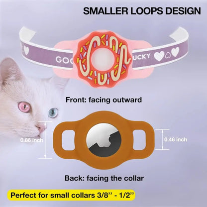 1/2 inch Airtag Cat Collar Holder, Air Tag Dog Collar Holder foe Tag, Anti-Lost Pet Collar Case Fit on Puppy  3/8" 1/2'' 5/8"
