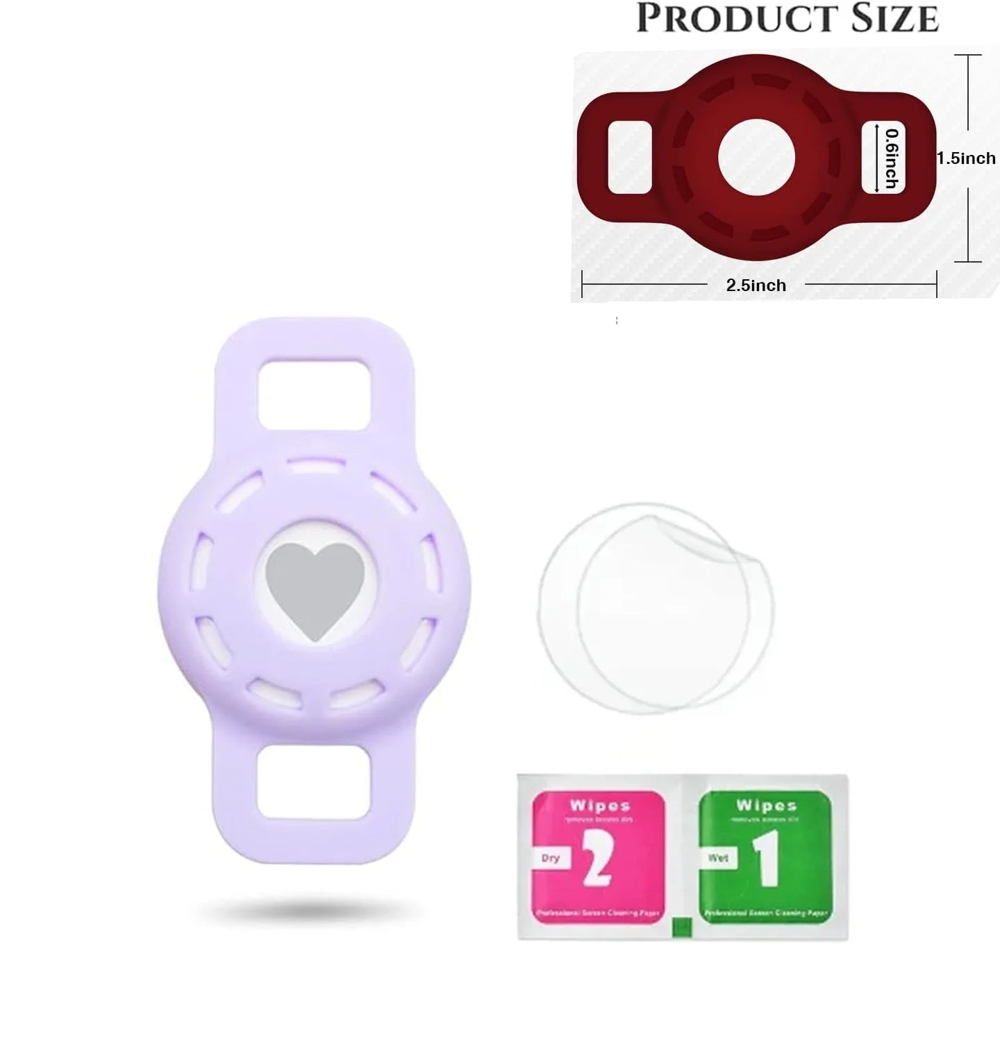 1/2 inch Airtag Cat Collar Holder, Air Tag Dog Collar Holder foe Tag, Anti-Lost Pet Collar Case Fit on Puppy  3/8" 1/2'' 5/8"