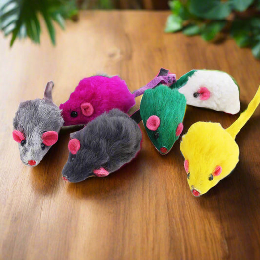10 Pcs Plush Mouse Cat Toys (Random Color)